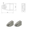 set of 2 end caps for SOLIS lights - flat