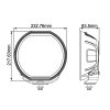 DL9 long-range headlight with position light - 9 inches - 232 mm - Black
