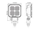 TCE2100 - Work light - square - 1500 mm cable - 10-30 VDC - max. 22 W