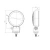 D90 Work light, round, focused, 1600lm, 12V-24V, 1.5m cable