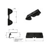Bracket set for warning bar, stainless steel, black - universal