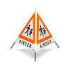 Folding signal with warning symbol VZ 101 - 70 cm - CHILDREN - fluorescent