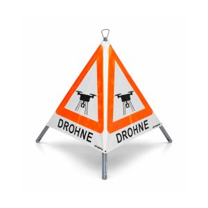 Folding sign with warning symbol - 70 cm - DRONE - reflective warning triangle