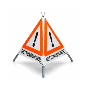 Folding sign with warning symbol VZ 101 - 70 cm - RESCUE DOGS - reflective warning triangle