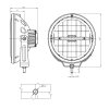 CI7 long-range headlight with position light - 230 mm