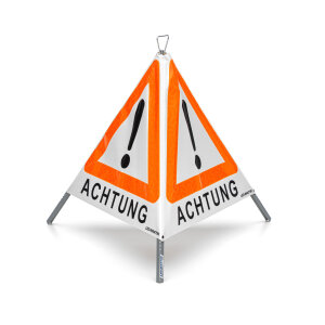 Folding sign with warning symbol VZ 101 - 70 cm - UNIVERSAL - day-glo