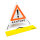 Folding sign with warning symbol VZ 101 - 70 cm - UNIVERSAL - day-glo