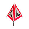 Folding sign with warning symbol VZ 123 - 70 cm - construction site - day-glo
