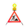 Folding sign with warning symbol VZ 123 - 70 cm - construction site - day-glo