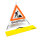 Folding sign with warning symbol VZ 123 - 70 cm - construction site - day-glo