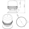 C360 rotating beacon - pump suction foot - 220 km/h DEKRA tested - Class 2 - day/night - blue