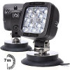17W work light with magnetic base - switch - 7 m spiral cable