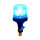 SESTO rotating beacon - 11 flash patterns - clear/blue - DIN mount