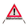 Folding sign with warning symbol VZ 101 - 70 cm - Mowing work - Daylight visible
